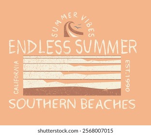 Enjoy beach life. Endless summer artwork. Summer paradise. Summer vibes artwork. Sunshine paradise graphic print design. Surf club design. Beach modern abstract art.