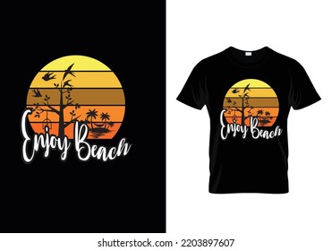 enjoy beach- tree vector- bird vector- t- stylish shirt