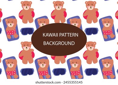 enjoy bear pattern background. can used apparel, textiles, templates and wallpaper Vector illustration