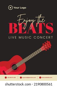 Enjoy the beats live music concert flyer design.