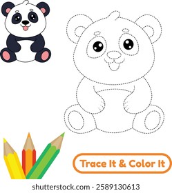 Enjoy beautiful panda vector coloring pages. These adorable panda illustrations are perfect for kids and animal lovers who love creative and fun coloring activities.