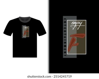 Enjoy Black T Shirt Design
