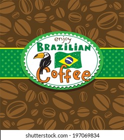 Disfruta café brasileño, fondo vectorial