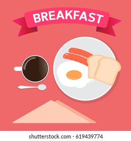 Enjoy breakfast and happy hour sausage coffee and egg