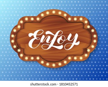 Disfruta de las letras del pincel. Ilustración de material vectorial para tarjeta