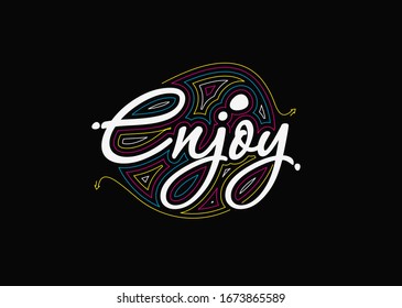 Enjoy Calligraphic 3d Style Text Vector illustration Design.