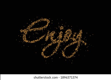 Enjoy Calligraphic Particle Style Text Vector illustration Design.