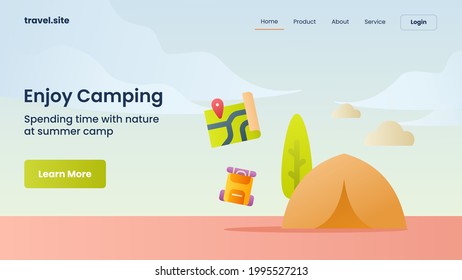 enjoy camping campaign for web website home homepage landing page template