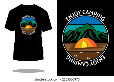 enjoy camping retro t shirt design