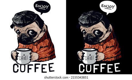 Enjoy Chill Coffee Customizable Vector Torn For Print