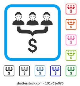 Enjoy Client Sales Funnel vector pictogram. Person face has positive sentiment. Black, grey, green, blue, red, pink color versions of client sales funnel symbol in a rounded rectangle.