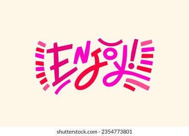 ENJOY colorful vector concept word typography. Vector modern lettering for cards, banners, stickers, social media posts.