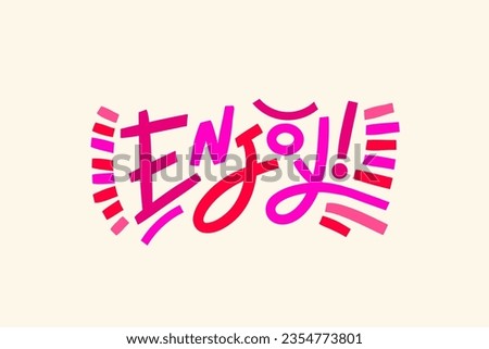 ENJOY colorful vector concept word typography. Vector modern lettering for cards, banners, stickers, social media posts.