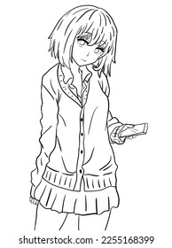 Enjoy coloring this cute and charming anime girl silhouette for your next coloring adventure. Perfect for kids and adults alike, this black-and-white coloring page will bring joy to anyone.
