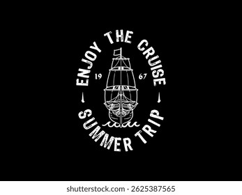 enjoy the cruise, design t-shirt streetwear clothing, vector typography, perfect for modern apparel