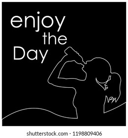 Enjoy the day slogan with black background