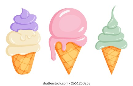 Enjoy a delightful selection of delicious ice cream cones available in various flavors