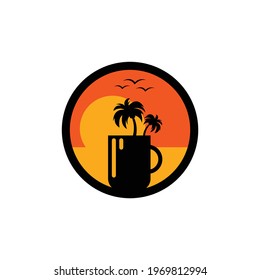 enjoy a drink while looking at the beach logo