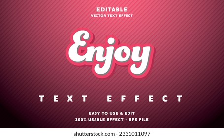 enjoy editable text effect with modern and simple style	