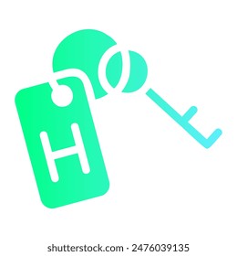 Enjoy the elegance with our Hotel Gradient Glyph Icon Set. This collection features solid icons with captivating color gradients, specifically designed for various hotel-related design projects.