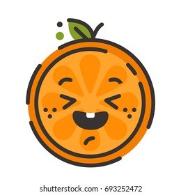 Enjoy Emoji Smiley Enjoying Orange Fruit Stock Vector (Royalty Free ...