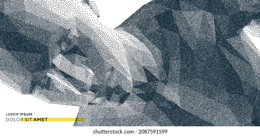 Enjoy every moment. Close up portrait of a man taking selfie. I found it. I see you. Abstract man head made from dots. 3D vector illustration.