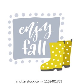 Enjoy Fall. Vector card 