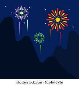 Enjoy The Firework Illustration