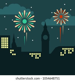 Enjoy The Firework Illustration