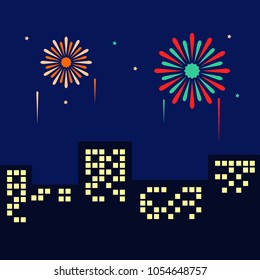 Enjoy The Firework Illustration