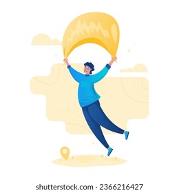 Ver ilustración vectorial de ubicación de exploración voladora