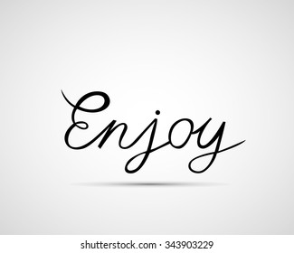enjoy font, word design, vector illustrator, graphic design