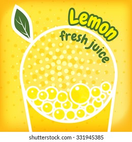 Enjoy fresh juice, lemon, banner, vector illustration