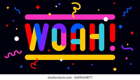 Enjoy. Funny banner, speech bubble, poster sticker concept. Geometric colorful style for fun, bright night party, with text enjoy. Phrase, text, message Enjoy. Vector Illustration