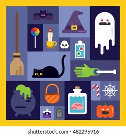 enjoy halloween day flat design vector object
