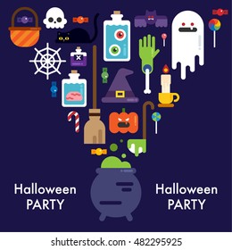 enjoy halloween day flat design vector object