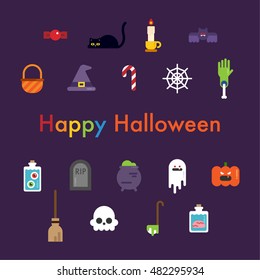 enjoy halloween day flat design vector object