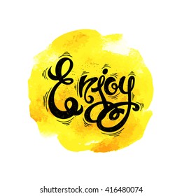 Enjoy, hand-drawn vector letters EPS10