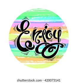 Enjoy, hand-drawn vector letters EPS10