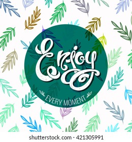 Enjoy, hand-drawn vector letters EPS10