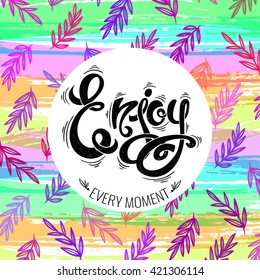 Enjoy, hand-drawn vector letters EPS10