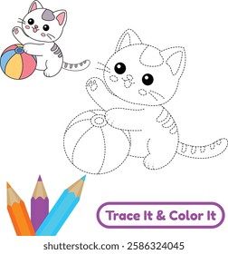 Enjoy a happy kitten vector for coloring fun. These adorable and playful cat illustrations bring joy and creativity to every child’s coloring adventure.