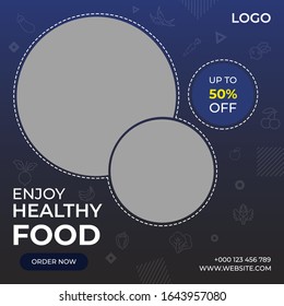Enjoy Healthy Food  Social Media Banner Templates