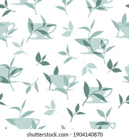 Enjoy The Herbal Tea Time Vector Graphic Illustration Seamless Pattern can be used for Background and Apparel Design