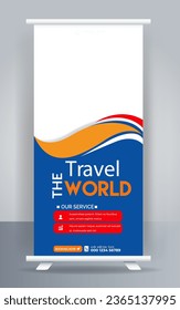 
Enjoy holiday roll up banner design. Travel and tourism Instagram and Facebook story standee template.