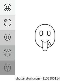 Enjoy icon. collection of 6 enjoy outline icons such as showing tongue emot, emoji showing tongue. editable enjoy icons for web and mobile.