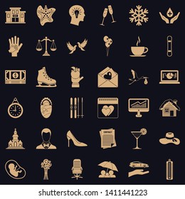 Enjoy icons set. Simple style of 36 enjoy vector icons for web for any design