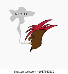 enjoy life punky boy graphic vector design