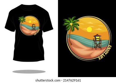 enjoy life retro t shirt design