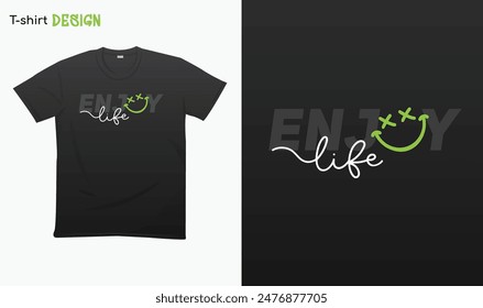 "Enjoy Life" Urban Typography Street Art Graffiti, Street wear, T-shirt mock up vector. Eps 10 vector